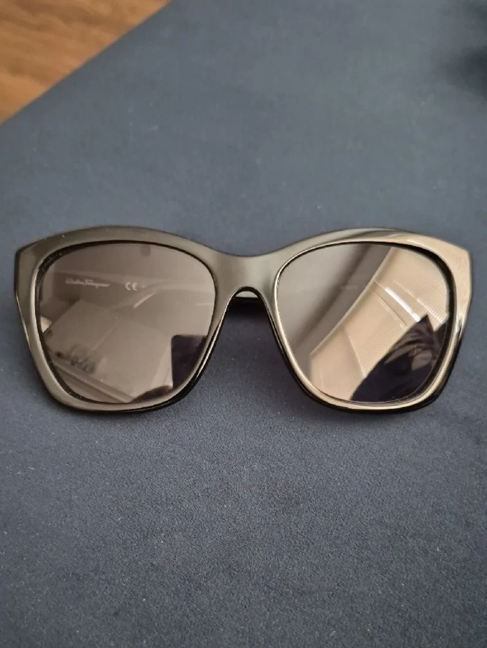Salvatore Ferragamo Black Sunglasses with Dark Lenses